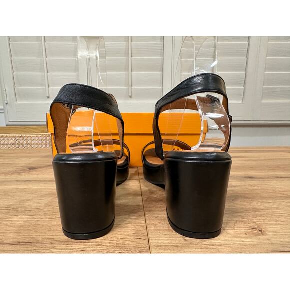 Miz Mooz NYC Gillie Block Heel Platform Sandal Black Leather Size 9/9.5 US 40 EU - Picture 10 of 13